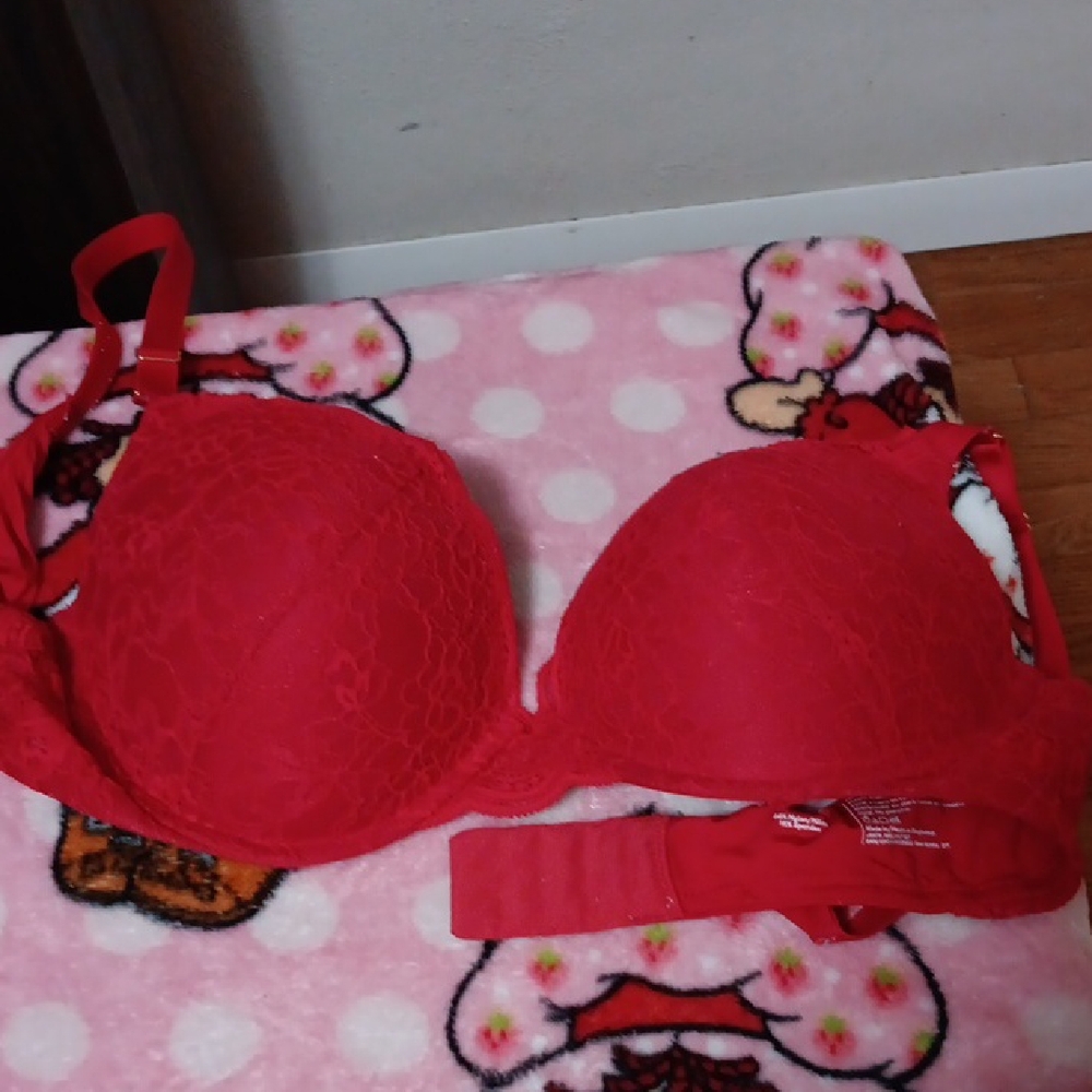 Red Polka Dot Underwire Bra with Molded Cups